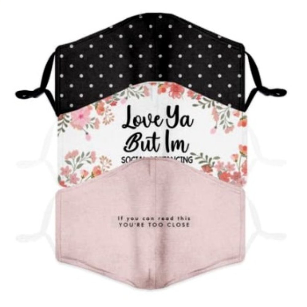 Fashion Adult Face Mask -Quote & Polka Dots